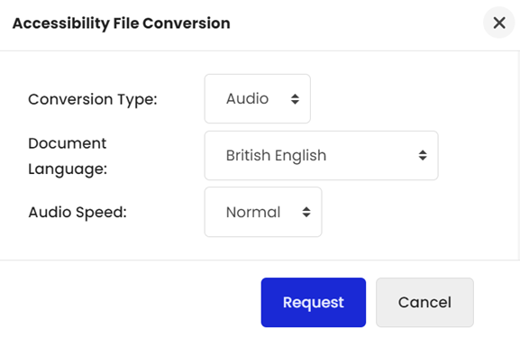 Moodle - Brickfield - Accessibility File Conversion Menu